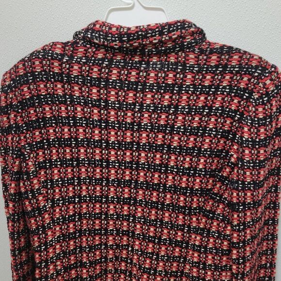 St. John Multi Black Red Tweed Single Breasted Button Blazer Jacket Sz 12 New - Picture 11 of 15